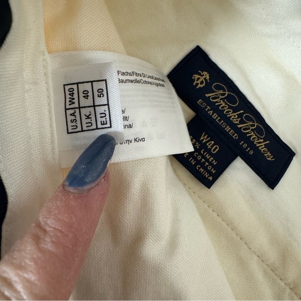 Brooks Brothers Linen Blend Yellow Shorts 40 - Picture 7 of 9
